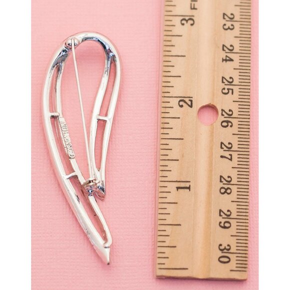 Vintage Silver Tone Unique Simple Brooch | Sarah Coventry | H18 - Picture 2 of 2